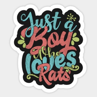 Just A Boy Who Loves Rats Gift product Sticker